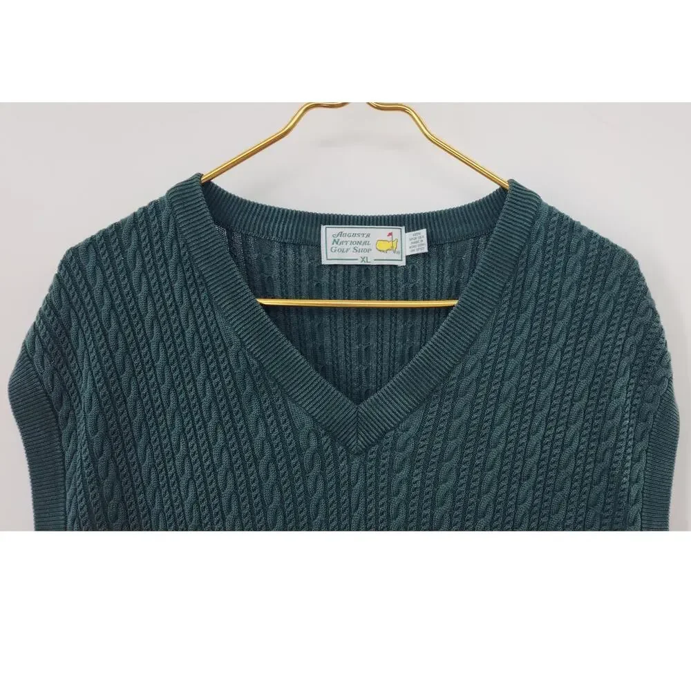 Men's Agusta National Golf‎ Shop Masters 100% Spun Silk Sweater Vest XL Green